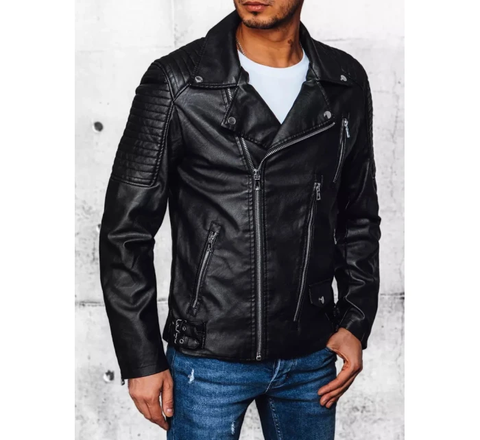 Pánská kožená bunda černá Dstreet TX4384