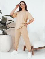 Dámsky teplákový komplet RIZNA beige FashionStreet AY1035