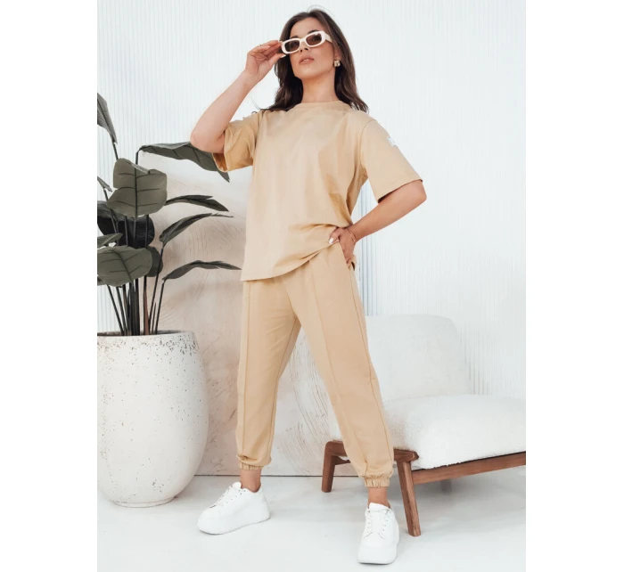 Dámsky teplákový komplet RIZNA beige FashionStreet AY1035