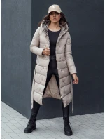 Dámský prošívaný zimní kabát s kapucí béžový Dstreet model 21979764 - FashionStreet