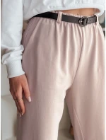 Dámske nohavice chinos s opaskom ružové FashionStreet UY2551 Dámske nohavice chinos s opaskom ružové FashionStreet UY2551