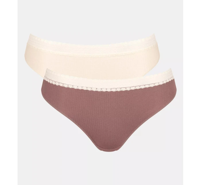 sloggi GO Ribbed R Tai C2P - BROWN - SLOGGI BROWN - SLOGGI