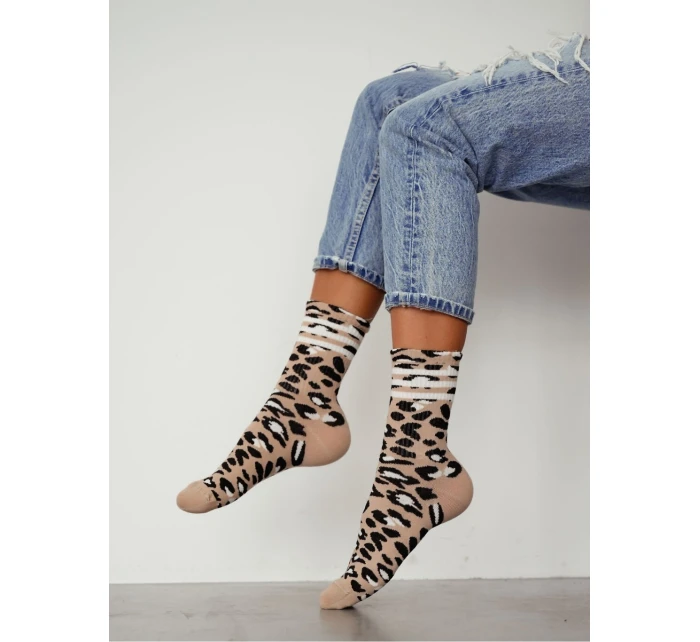 Ponožky Milena 0200-207 Leopardie pruhy