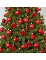 DEKORATÍVNE PLASTOVÉ OZDOBY BEZPEČNÉ 40KS ČERVENÁ SĽUDA