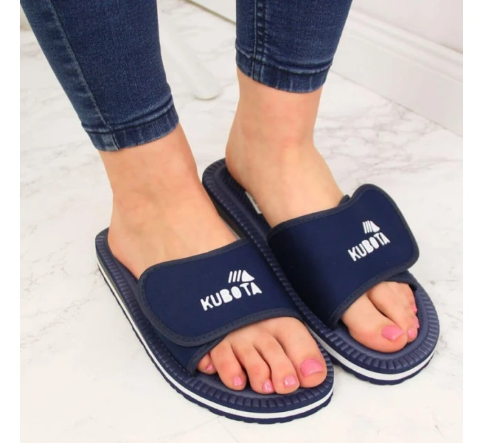 Sportovní žabky na suchý zip navy blue Kubota