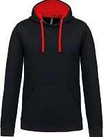 Kariban K 446 Mikina s kapucňou v kontrastných farbách 20.K446 čierna/červená