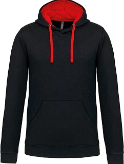 Kariban K 446 Mikina s kapucňou v kontrastných farbách 20.K446 čierna/červená