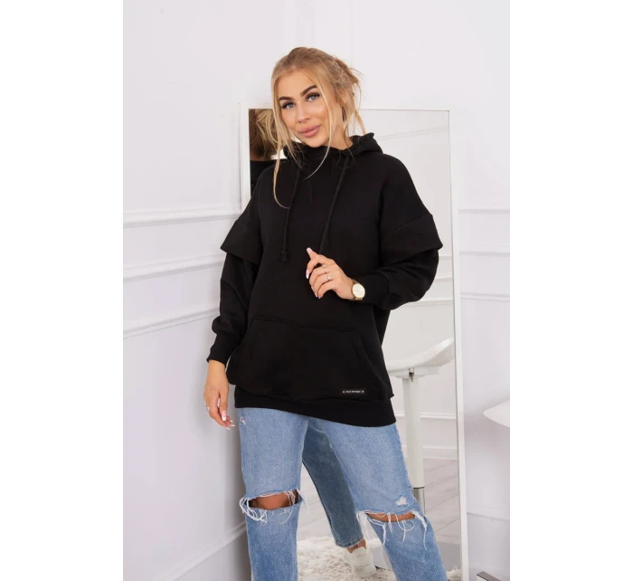 Zateplená mikina s model 18749382 zipem černá - K-Fashion