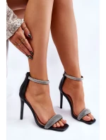 Eleganckie Sandałki Na Szpilce Czarne Patricio Eleganckie Sandałki Na Szpilce Czarne Patricio