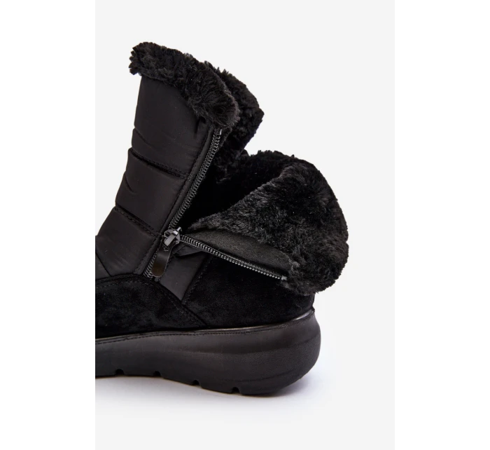 Dámské zimní boty s kožešinou černé model 21644820 - Boto Dámské zimní boty s kožešinou černé model 21644820 - Boto