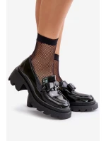 Kožené Dámské Mokasíny S Mašlí A D&A Černé model 21671787 - S.Barski Kožené Dámské Mokasíny S Mašlí A D&A Černé model 21671787 - S.Barski