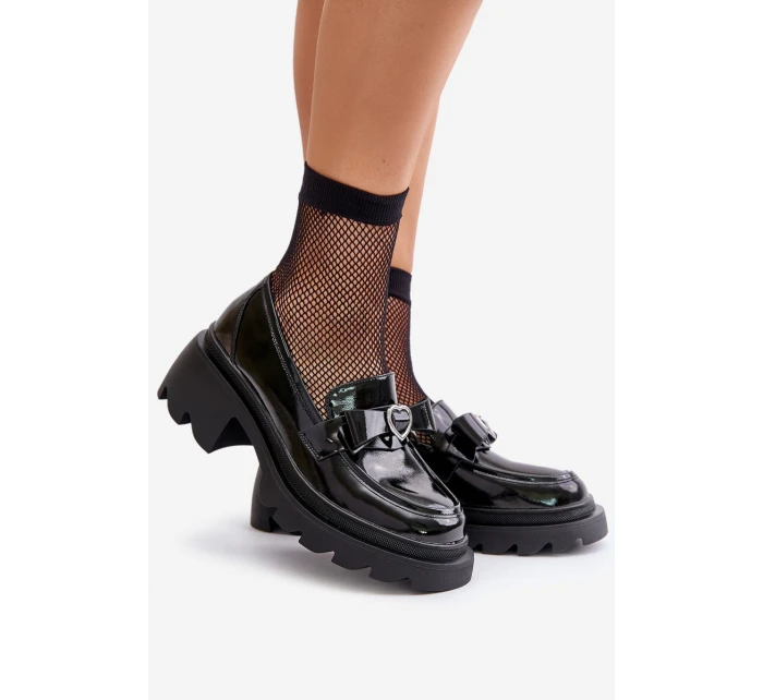 Kožené Dámské Mokasíny S Mašlí A D&A Černé model 21671787 - S.Barski Kožené Dámské Mokasíny S Mašlí A D&A Černé model 21671787 - S.Barski