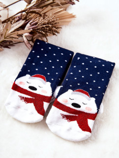 Vianočné ponožky Medvedíky námornícka modrá