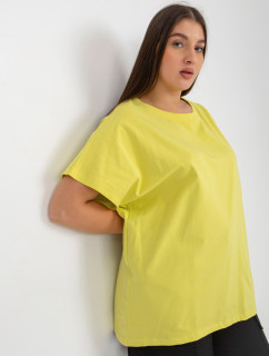 Ľahké limetkové dámske tričko plus size vo voľnom strihu