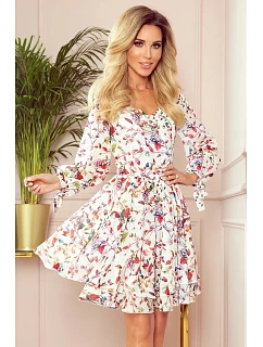 Dámské šaty model 22045070 bílé s květy - numoco