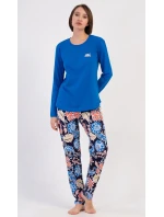 Dámske dlhé pyžamo Kvety Dámske dlhé pyžamo Kvety