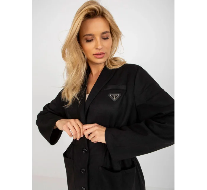 Černý tenký dámský kabát sako model 20840805 - Factory Price