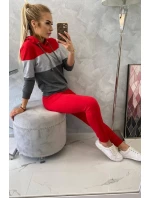 Farebná pruhovaná sada červená+sivá