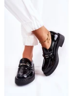 Lakierowane Półbuty Ze Srebrną Ozdobą Czarne Lemar Hestill