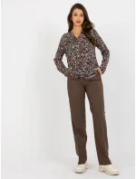 Blúzka D73771M11081A čierna a béžová Blúzka D73771M11081A čierna a béžová