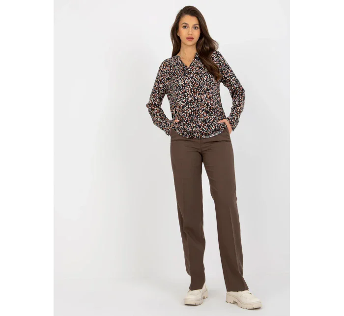 Blúzka D73771M11081A čierna a béžová Blúzka D73771M11081A čierna a béžová