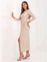 Sukienka IT SK model 21314523 beżowy - FPrice Sukienka IT SK model 21314523 beżowy - FPrice