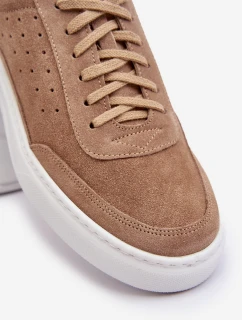 Męskie Buty Sportowe Zamszowe Zazoo 1544 Beżowe