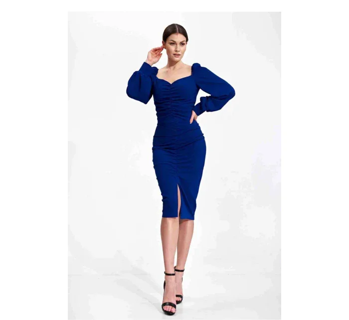 Dámske koktailové šaty M871 modré - Figl