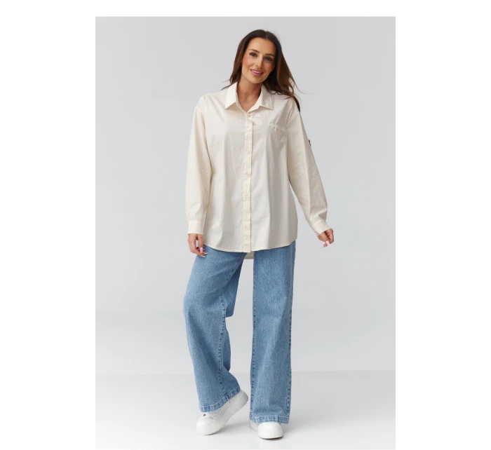 Košeľa s dlhým rukávom model 224101 Makadamia