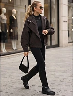Kurtka damska z brązowa model 22366681 - FashionStreet Kurtka damska z brązowa model 22366681 - FashionStreet