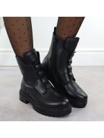 Dámské černé kožené boty model 21905958 - Rieker Dámské černé kožené boty model 21905958 - Rieker