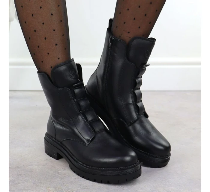 Dámské černé kožené boty model 21905958 - Rieker Dámské černé kožené boty model 21905958 - Rieker