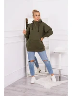 Zateplená blúzka s polovičným rolákom khaki farby Zateplená blúzka s polovičným rolákom khaki farby