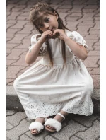 Dětské sandálky na suchý zip s kožíškem Bílé model 21663002 - Boto