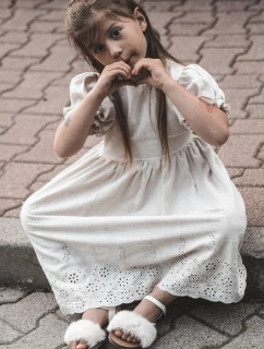 Sandałki Dziecięce Na Rzep Z Futerkiem Białe Rosavere