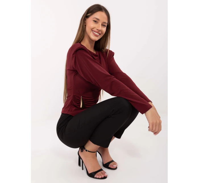 Bluzka IT BZ model 21768575 bordowy - FPrice Bluzka IT BZ model 21768575 bordowy - FPrice