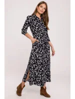 Dámske šaty K117 Model 1 Čierna s bielou - Makover