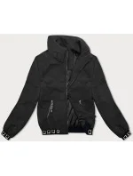 Dámska krátka bunda so stojačikom čierna (5M3161)