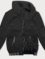 Dámska krátka bunda so stojačikom čierna (5M3161)