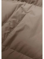 Dámska dlhá hrubá bunda s kapucňou Dark Beige (5M3163-84)