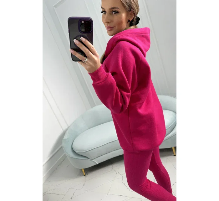 Sada 3 v 1 model 18753187 top a legíny fuchsiová - K-Fashion Sada 3 v 1 model 18753187 top a legíny fuchsiová - K-Fashion