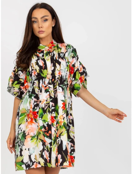 Sukienka DHJ SK czarno zielony model 21110873 - FPrice Sukienka DHJ SK czarno zielony model 21110873 - FPrice