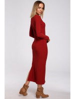 Maxi šaty s rozparkem na  červené model 15106629 - Moe