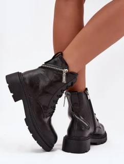 Dámska zateplená členková pracovná obuv Big Star - čierna