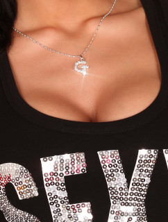 Sexy letter-collier-G with rhinestones