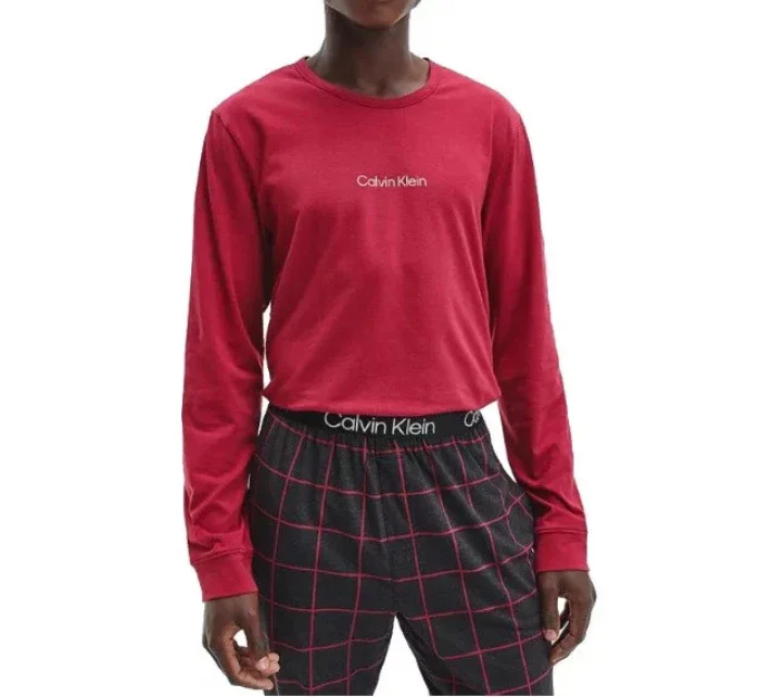 Pánske pyžamo NM2178E - V5N - vínová - Calvin Klein
