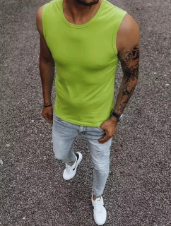 Pánské tričko bez rukávů bez potisku světle zelené Dstreet model 21965033 - FashionStreet