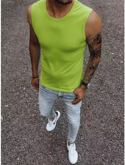 Pánské tričko bez rukávů bez potisku světle zelené Dstreet model 21965033 - FashionStreet