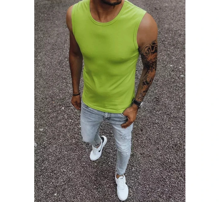 Pánské tričko bez rukávů bez potisku světle zelené Dstreet model 21965033 - FashionStreet