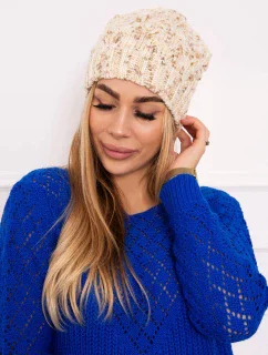 Fleecová čepice ecru model 18750843 - K-Fashion